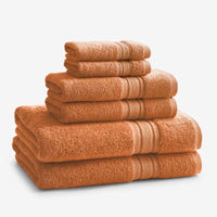 Turkish Cotton 6-Piece Bath Set - Curry,Curry