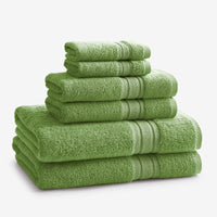 Turkish Cotton 6-Piece Bath Set - Kiwi Green,Kiwi Green