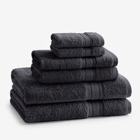 Turkish Cotton 6-Piece Bath Set - Pewter Gray,Pewter Gray