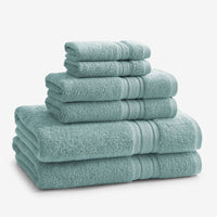 Turkish Cotton 6-Piece Bath Set - Sea Spray,Sea Spray
