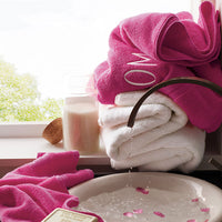 Turkish Cotton 4-Piece Bath & Hand Towel Set - Magenta Pink,Magenta Pink