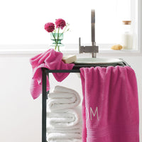 Turkish Cotton 4-Piece Bath & Hand Towel Set - Magenta Pink,Magenta Pink