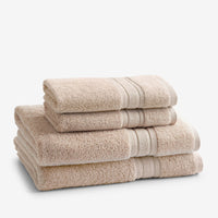 Turkish Cotton 4-Piece Bath & Hand Towel Set - Jute,Jute