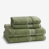 Turkish Cotton 4-Piece Bath & Hand Towel Set - Marsh Green,Marsh Green
