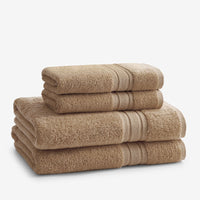 Turkish Cotton 4-Piece Bath & Hand Towel Set - Taupe,Taupe